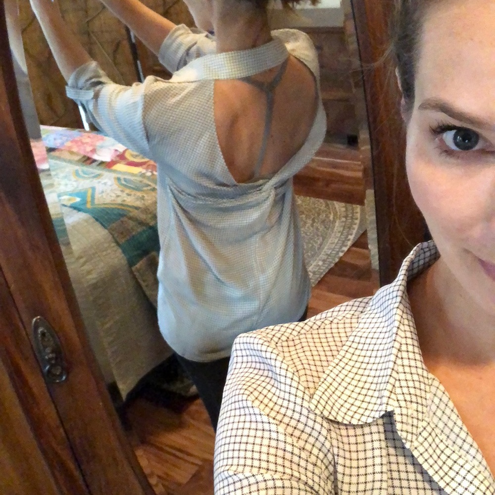 Collared Open Back Shirt
